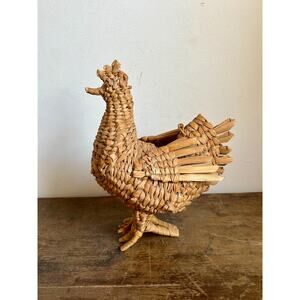 Vintage Wicker Hen Home Accent | Cottagecore Farmhouse Prairecore Decor
